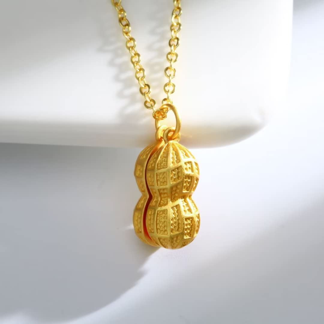 Amazon.com: XUSIOAKKM Collar con colgante de maní de oro amarillo