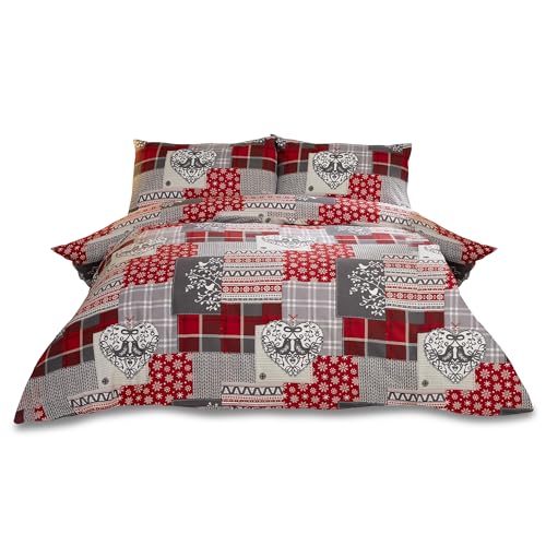 Alpine Patchwork 100{9433198292426b631c0cfd572a8ce1ddc182324d23e848abd770946faa4b41bf} gebürsteter Baumwolle Feinbiber Bettwäsche Herz Bettdecke Bettbezug und Kissenbezug Bett-Set, Rot/Mehrfarbig, Single Alpine Patchwork 100{9433198292426b631c0cfd572a8ce1ddc182324d23e848abd770946faa4b41bf} gebürsteter Baumwolle Feinbiber Bettwäsche Herz Bettdecke Bettbezug und Kissenbezug Bett-Set, Rot/Mehrfarbig, Single