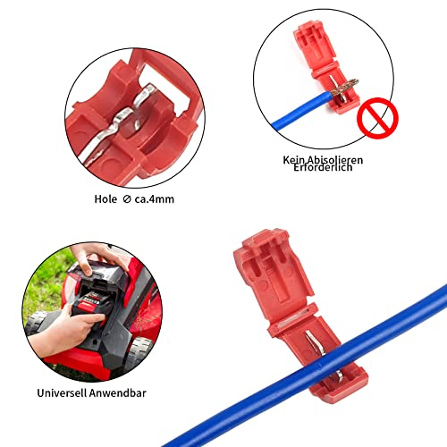 Kabelverbinders voor robotmaaier, grasmaaier, 20 stuks, kabelconnectors, waterdichte kabelklemmen voor begrenzingskabel, knijpverbinders voor kabeluiteinden, met 10 x verbinders - Afbeelding 6