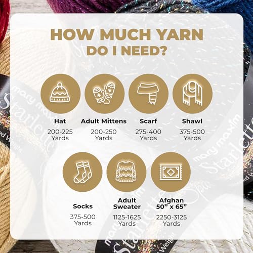 Image of Mary Maxim Starlette Sparkle Yarn, Medium Worsted Weight Yarn for Knitting and Crocheting, Acrylic Polyester Blend for Blankets, Clothing, and Decor, 196 Yards Topaz