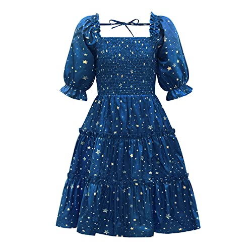Zanjkr Roupas de verão para meninas, tamanho 6, sem mangas, vestidos de princesa, vestidos curtos e