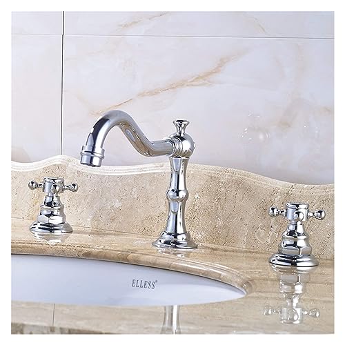 Robinet de lavabo monte sur le pont en laiton chrome style authentique
