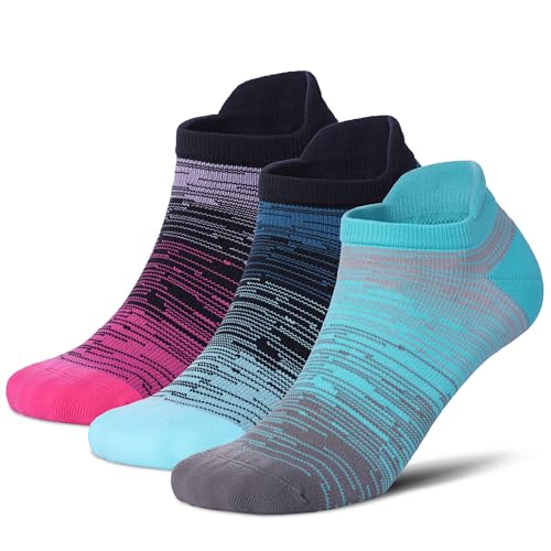 LEVSOX Ankle Compression Socks for Women Men Cushioned Running Support Socks for Plantar Fasciitis Relief 3 Pairs