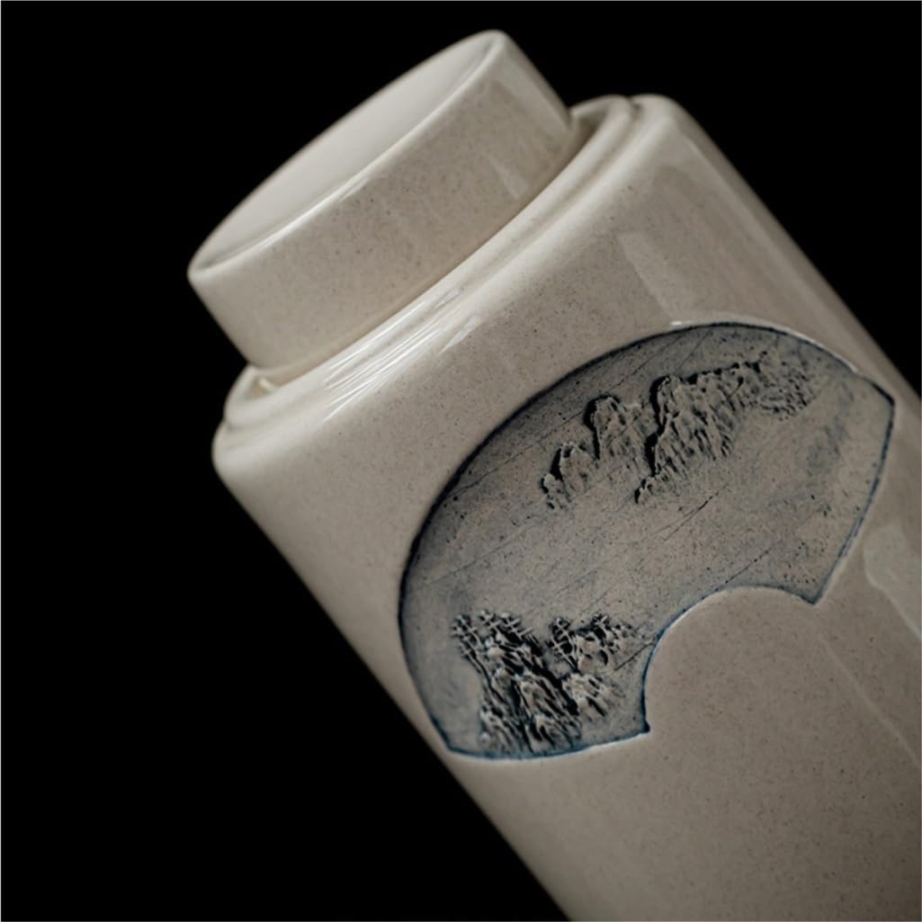 CMBSSTFC Słoik cukru Zbiornik do przechowywania herbaty luzem Chiński Retro Duży, ceramiczny, uszczelniony zbiornik do użytku domowego Magazyn herbaty Zbiornik do przechowywania w kuchni Pojemnik na