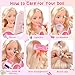 KUBUSFLY 44Pcs Hair Styling Doll Head Toys for Girls, Kids Makeup Hair Salon Pretend Play Styling Kit with Hairdryer, Straightener, Beauty Hair Toy Christmas Birthday Gift for Toddler Girls 3 4 5 6+