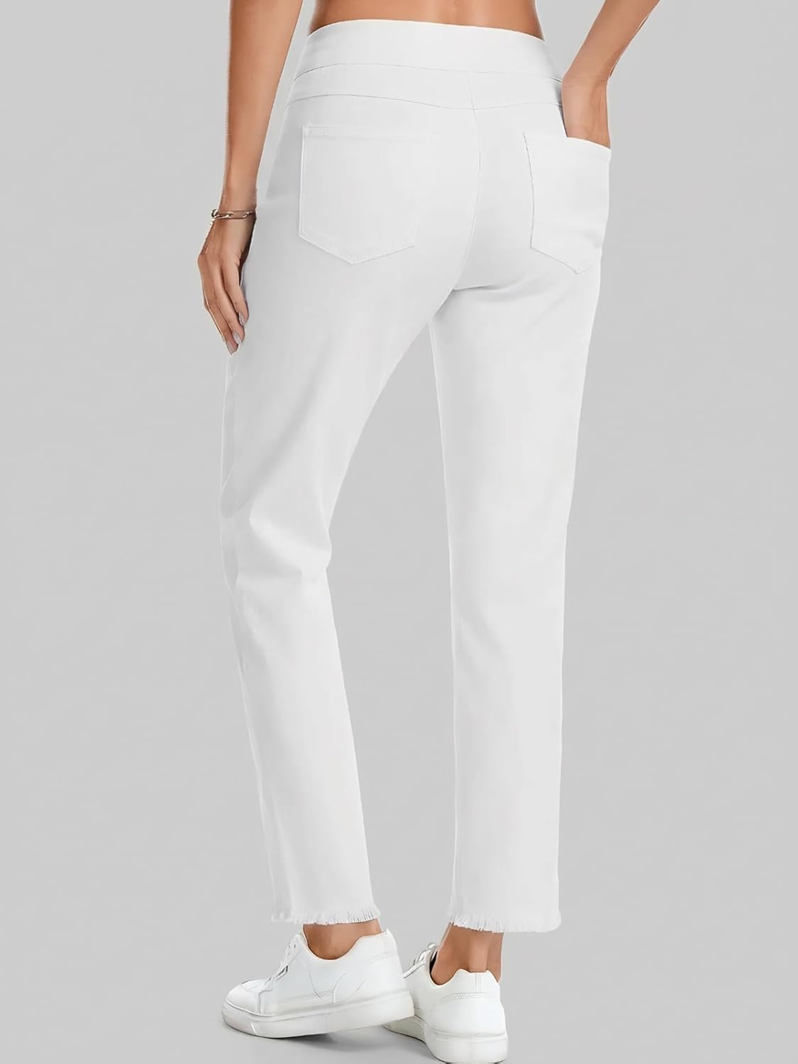 Stretchy Womens Jeans Pull On Straight Leg Jeans for Women Tummy Control Sweatpant Jean with Pockets Casual - Image 2