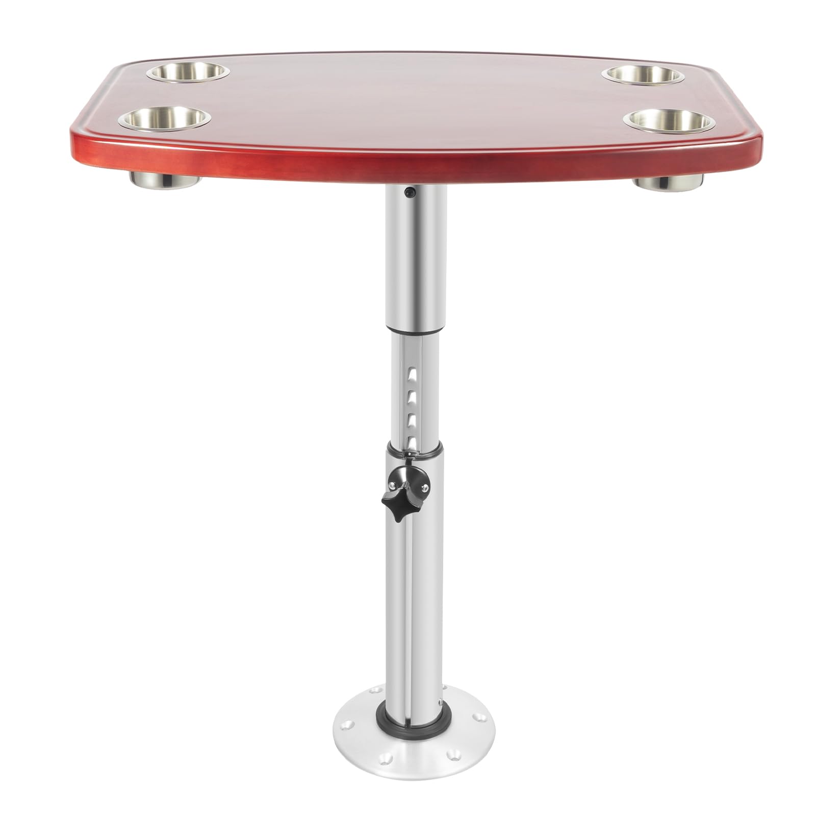 Mesa de barco, mesa con cremallera, altura ajustable, mesa con 4 soportes para bebidas, ideal para uso en caravanas, caravanas, barcos, etc