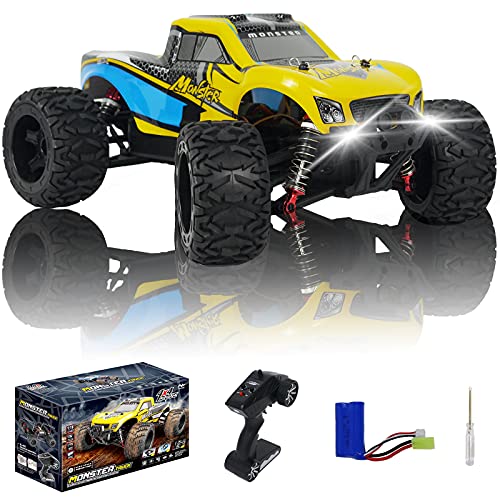 RC MONSTER RC Trucks Hobby Grade 1:16 RC Cars, RC Cars for Adults 80KM H High Speed Remote Control Car RC Truck 4WD Off Road Monster Truck 2.4GHz Toy Cars for Boys, Girls Kids (Yellow)