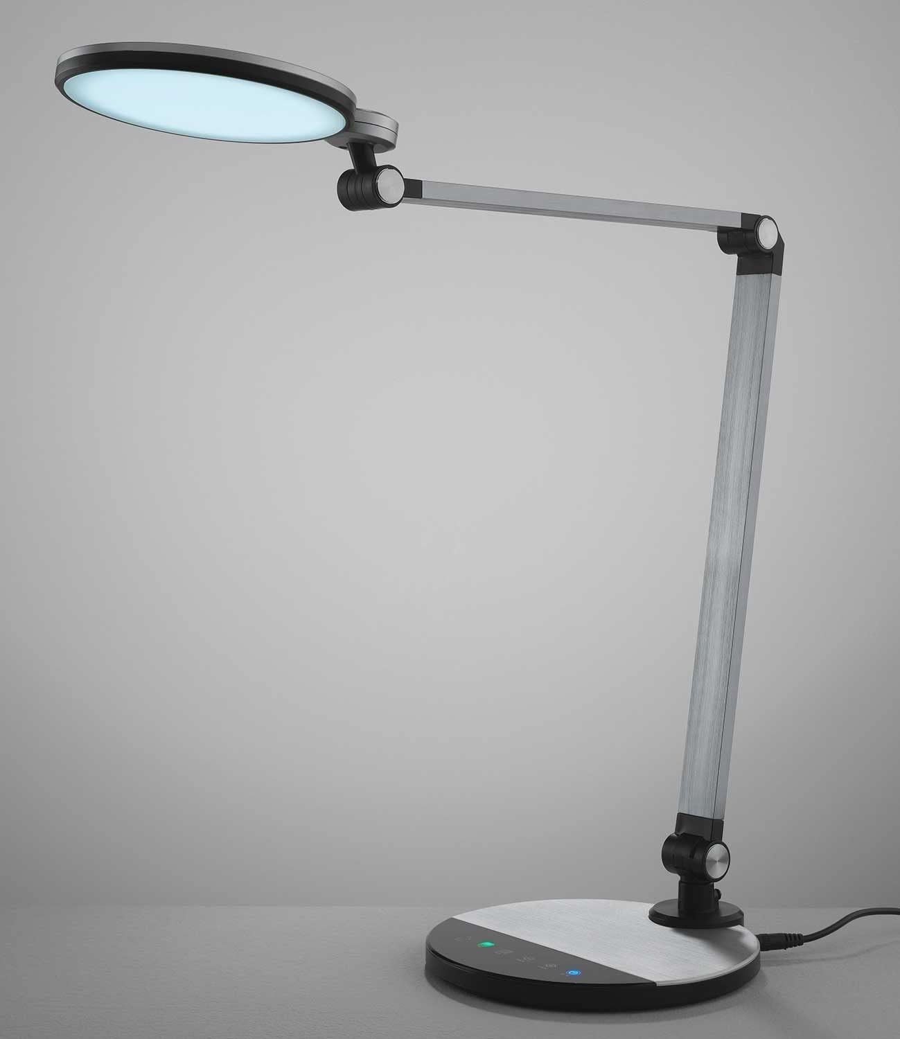 casa Nova LED-Schreibtischlampe - Schwarz - Silberfarben - dimmbar - H 43,3 cm