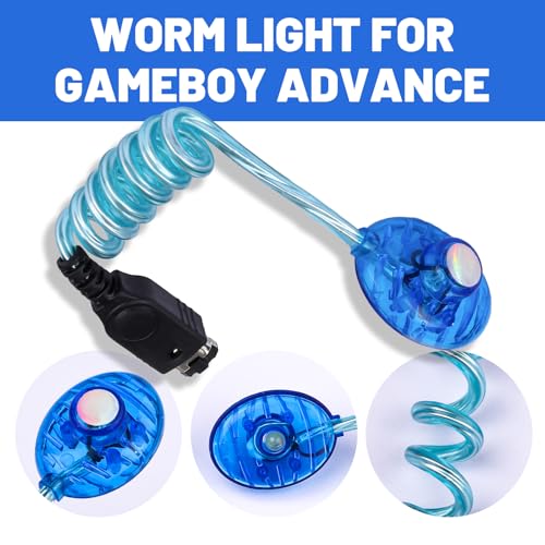 Image of HNYYZL Worm Light Backlight Flexible Illumination LED Lamps for GBA Console WormLight (1 Pcs GBA Blue)