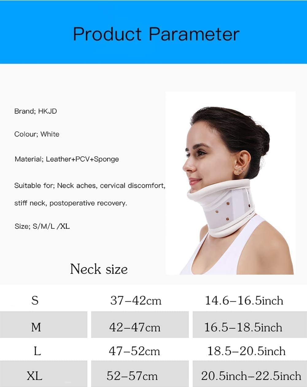 Collar médico para Cuello Cervical - Férula de Soporte estabilizador para Cuello y Cabeza - para Alivio del Dolor de Cuello rígido Cuello Cervical Tirantes para el Cuello Cuidado de los Hues
