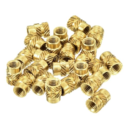 QUARKZMAN Dadi Inserti Zigrinati, 180Pz M4 x 8mm L x 6mm OD Ottone per Stampanti 3D Dadi Femmina Inserti Filettati Ottone Inserti a Caldo Incorporati