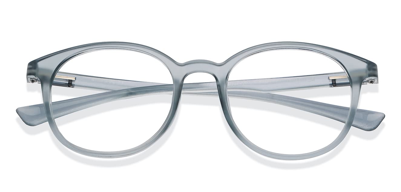 Lenskart Blu | Zero Power Bluecut & Antiglare Computer Eyeglasses | Gaming Glasses | Blue Full Rim Round | For Men & Women | Medium | LB E14240 1