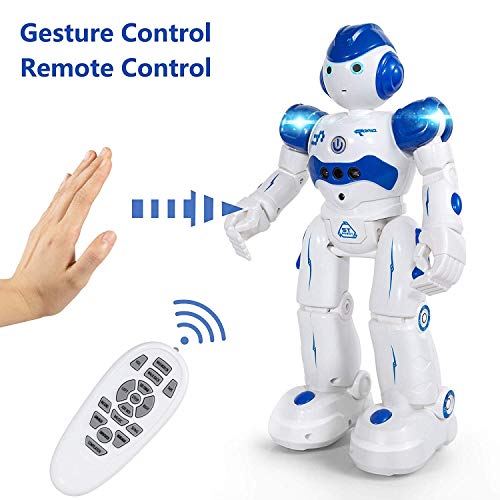 Taiker Remote Control Robot Kids, Intellectual Gesture Sensor & RC Remote Control Rechargeable Robot Toys Kids Walking, Sliding, Turning, Singing, Dancing, Speaking Teaching Science
