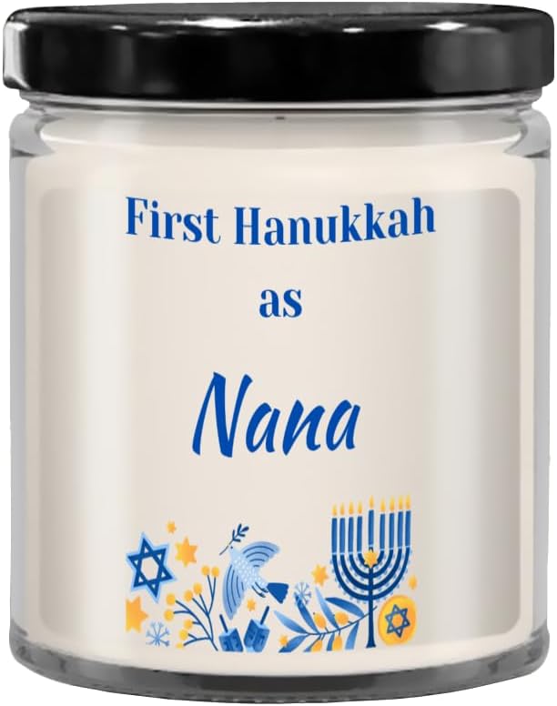 First Hanukkah as Nana Candle, Candles with Sayings, Candles with Text, Birthday Gift, Hanukkah Gift, Holiday, Menorah