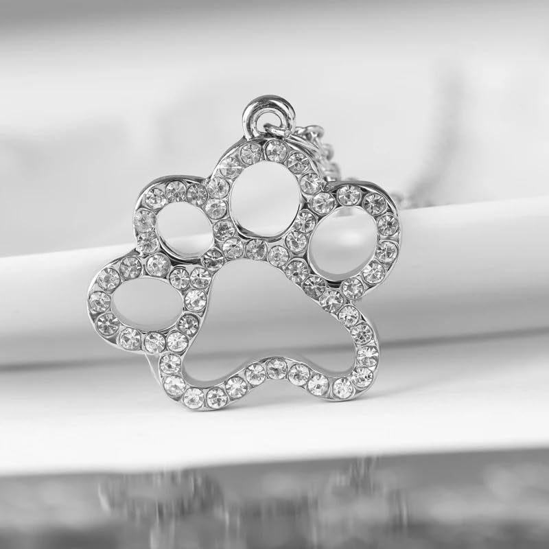 Chat d'empreinte collier de patte en argent pour un style quotidien