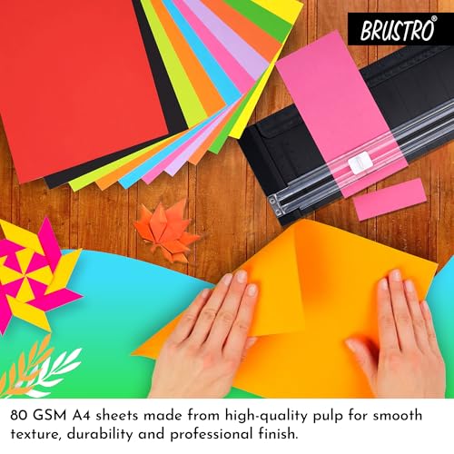 Image of BRUSTRO Copytinta Coloured Craft Paper A4 Size 80 GSM Black Shade (Nero), 60 Sheets Pack | Double Side Colored, Ideal for Origami, Scrapbooking, Making Card, DIY Art & Craft.