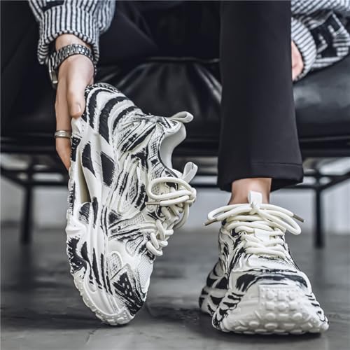 Trend Fashion Breathable Mesh Lace Up Chunky Sneakers for Mens Lightweight Non-Slip Round Toe Casual Outdoor Walking Running Shoes Sport Dad Shoes4