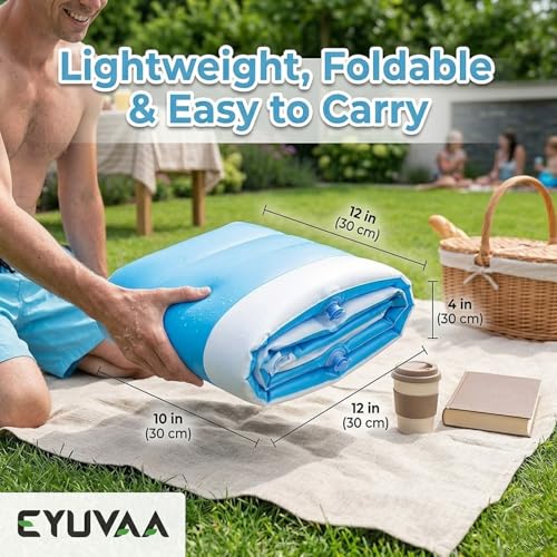 Image of EYUVAA LABEL Rectangular Inflatable Pool for Kids & Toddlers 7 Feet Large Full-Sized Swimming Bathtub Backyard Water Play Summer Fun Durable Child-Safe PVC Quick Inflate & Portable Outdoor Pool