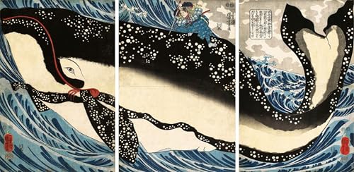 Tableau Miyamoto Musashi d'Utagawa Kuniyoshi sur toile ukiyo-e pour décoration de salon 60x90cm