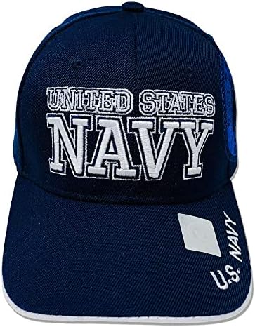 DANKONG US Navy Military Hat - Official Licensed Acrylic Navy Hat 3D Embroidered with Size Adjustable Hook and Loop Closure for Men and Women - Side Logo - Navy Blue
