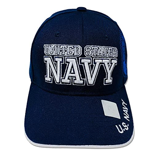 Dankong Us Navy Military Hat - Official Licensed Acrylic Navy Hat 3D Embroidered With Size Adjustable Hook And Loop Closure For Men And Women - Side Logo - Navy Blue #TOP1