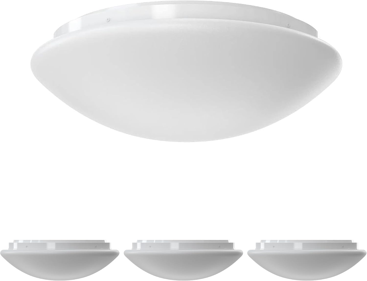 LEDMyPlace 10.5 Inch Mushroom LED Flush Mount Fixture, 12.5W LED Recessed Lights, 4000K Cool White, 1050 Lumens, High CRI >80, Dimmable Ceiling & Surface Mount Lighting, for Bedroom, Balcony, 4-Pack