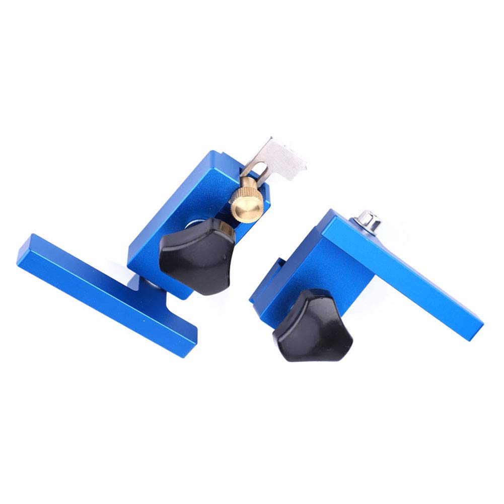 30#/45# T Track Stop Fence Ujk Track, Flip Limit Woodworking Positioning Limiter Wood Clamp Tool Aluminum Alloy T Track Stop Tool (30#+45#)