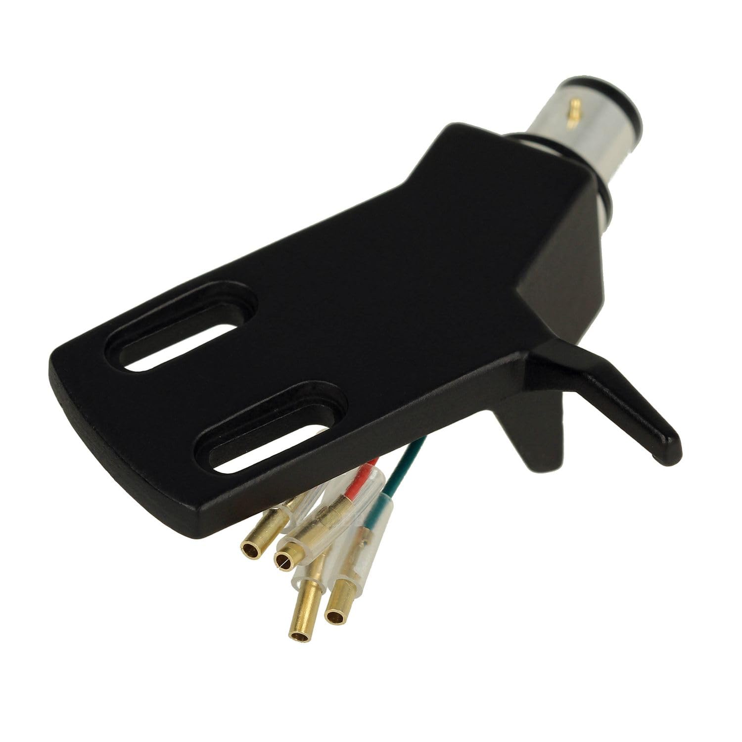 THAKKER CHS-13 - Coque de tête Angulaire en Aluminium léger - Noir | Connecteur SME | pour tonearms Droits | INCL. Câbles Coquille de tête | Cranked Headshell