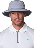 Coolibar Fore Golf Hat - UPF 50+ Wide Brim Sun Protection for Golfers, Black Performance Hat