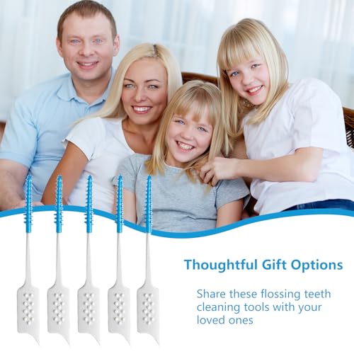 Image of Dental Floss Picks Soft Silicone interdental Brush, Braces Brush, Floss Picks for Teeth, Disposable interdental Brush, Suitable for Cleaning Teeth Health (Blue, 160pcs)