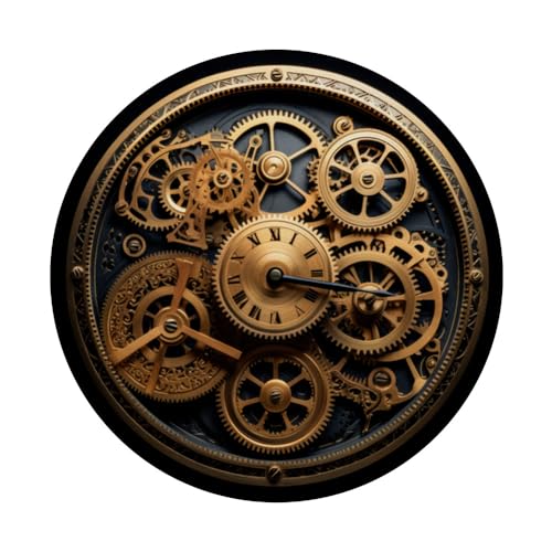 Vintage Steampunk Gearwheels PopSockets Swappable PopGrip, Black - Image 3