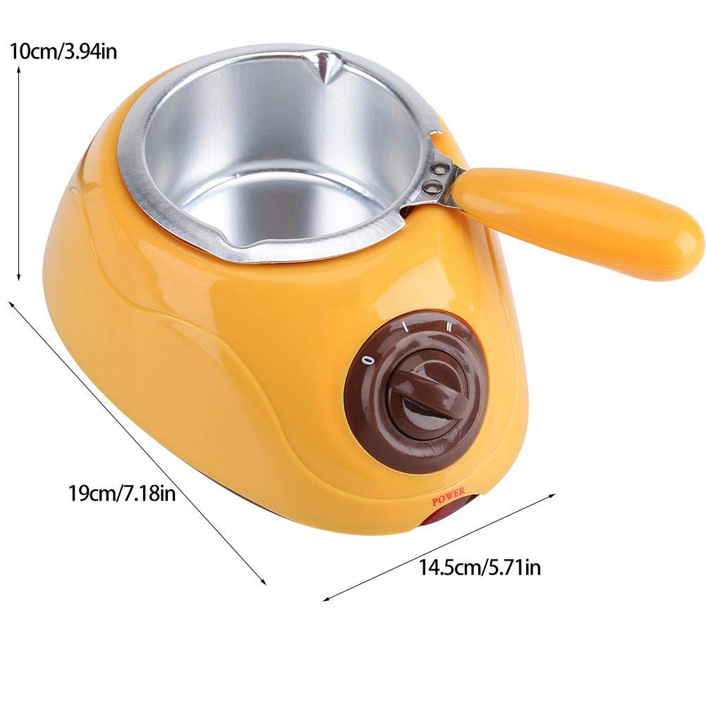 Máquina fundidora eléctrica de chocolate y caramelo, máquina fundidora de fondue, herramienta de cocina con juego de moldes DIY para derretir chocolate, caramelo, mantequilla, queso(Amarillo)