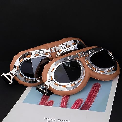 Image of Peicees Vintage Helmet Goggles Motorcycle Goggles Bike Motorcross Pilot Goggle
