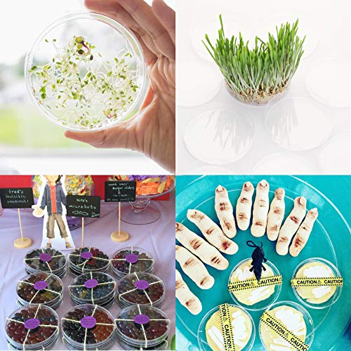 30 Pack Plastic Petri Dishes with Lids,90 x 15mm Clear Plastic Petri Dish Set for School Experiment Project,Lab,Storing,Seeding,Science Themed Party