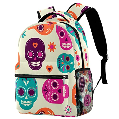 Sac à dos de voyage motif crâne mexicain Leisure Campus avec porte-bouteille