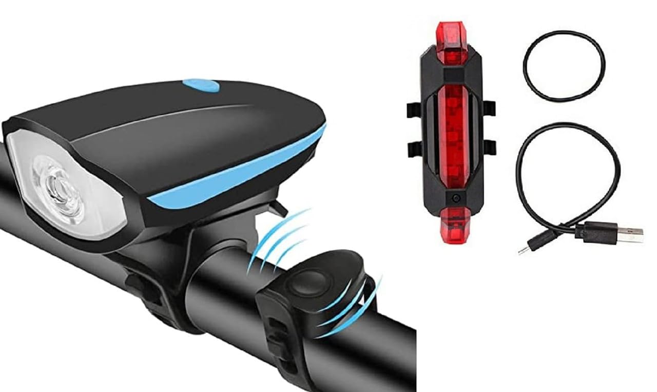 ETH Utility Store 2-in-1 Rechargeable - Cycle Light (3 Modes) Cycle Light and Horn/Cycle with Cycle Tail Light LED Cycle Light for Bicycle Front Rear Light (B0CW6HQ4QV) Amazon Price History, Amazon Price Tracker