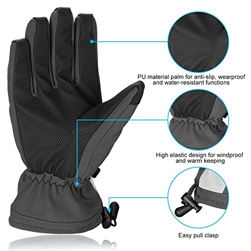 HiCool Guanti da Sci, Guanti Impermeabile Termici