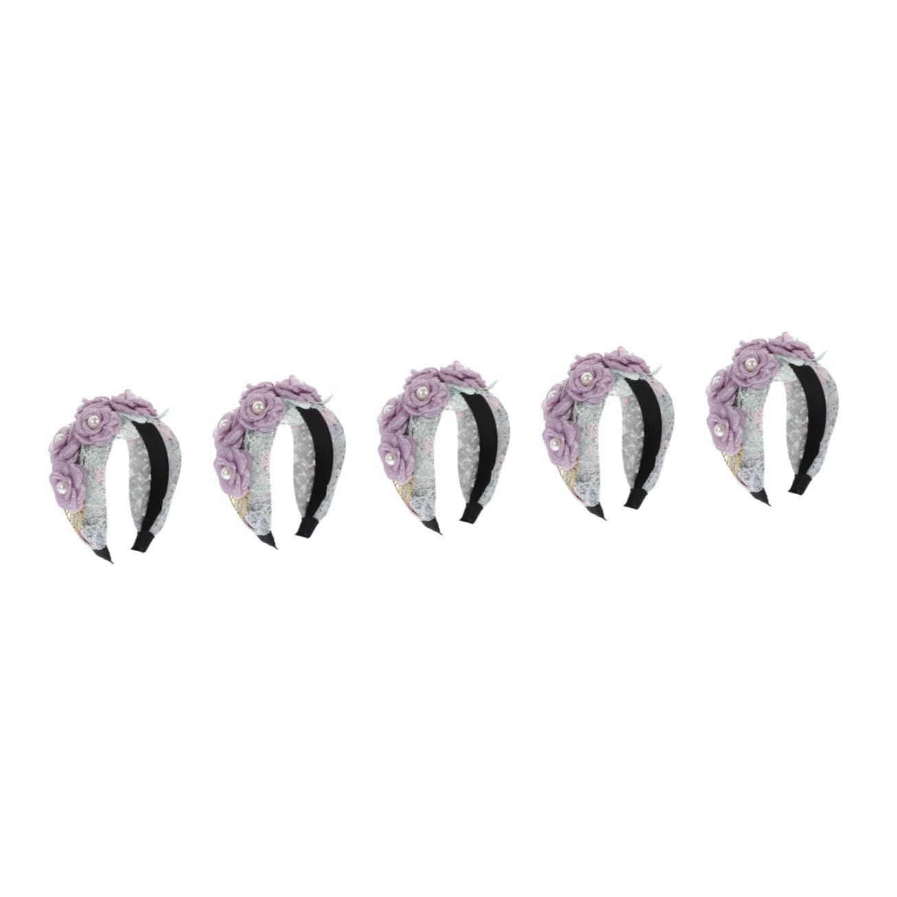 VICASKY 5 Pezzi Cerchietto con Fiori Eleganti Accessorio e Resistente per Feste Matrimonio e Raffinato