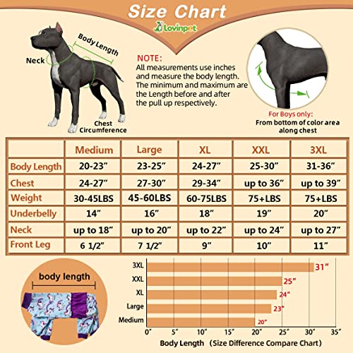 Lovinpet Big Dog Onesie Pitbull, Unicorn Dog Shirt, Magical Unicorn Rainbow Print, Lightweight Stretchy Knit Pullover Large Puppy Pajamas, Large Breed Dog Jammies, Pet Pj's/Large #TOP4