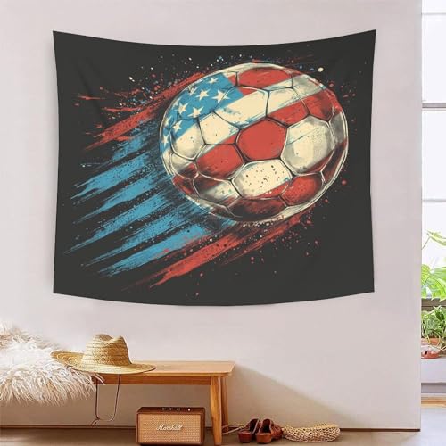 Tapisserie football 3D pour masquer un mur nu deco textile chambre ado 180x230