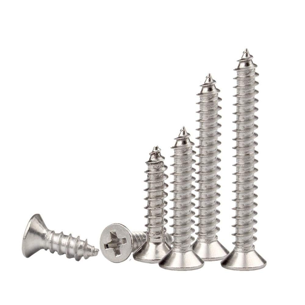 Tornillo Phillips, 304 Stainless Steel Cross countersunk Head Tapping Screws, Cross Flat Head Tapping Screws, National Standard M1M1.2M1.4-M1*5 * 100pcs(M1.5 * 5 * 100)