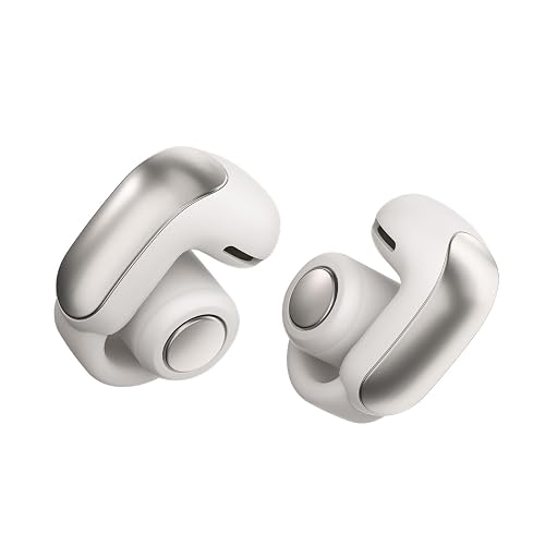 Bose Ultra Open Earbuds - Bluetooth Open Ear Earbuds with OpenAudio for Awareness, Clip-On Design for Comfort, Water Resistant, Up to 48 Hrs of Playtime, White Smoke