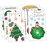 TOPBATHY 6 Stück Teiliges Abnehmbare Weihnachts Wandtattoos aus PVC mit Santa Claus Weihnachtsbaum...