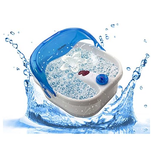 Fotbubbelbad | Fotmassage | 4 fot – reflexzoner – massage | bubbelpooleffekt | infraröd värme | värmemassage för fötter | fotmassageapparat | fotbad | 3 program (blå/vit)