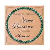 QINJIEJIE 4mm Naturstein Armband aus Echten Edelsteinen Heilstein Malachit Armband für Damen und Herren, Stretch Perlenarmband Elegantes Geschenk für Yoga, Meditation und Alltag