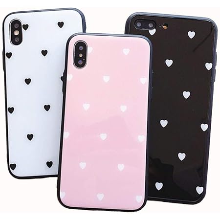 Amazon Emikal ふちあり ミラー ハート Iphoneケース Iphone6 6s 7 8 6plus 7plus 8plus X スマホケース Iphonex ブラック Emikal ケース カバー