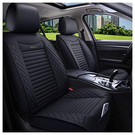 Aierxuan 5 Car Seat Covers Full Set Waterproof Leather Universal Nissan Honda Civic CRV Hrv Kia Sorento Toyota Corolla 4Runner Camry Hyundai Jeep Ford Focus Edge Mazda (Full Set/Black)