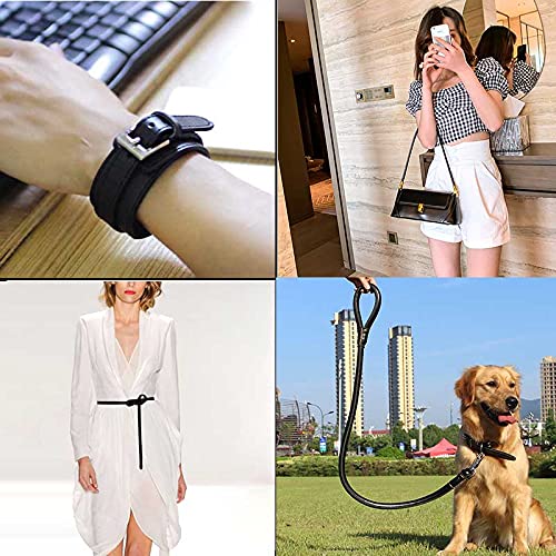 Picheng Black Leather Strap 1 Inch Wide 72 Inches Long, Leather Belt Strips Very Suitable For Pet Collars, Traction Ropes,Belts, Keychains, Leather Watch Straps Diy Craft Projects (Black) #TOP4