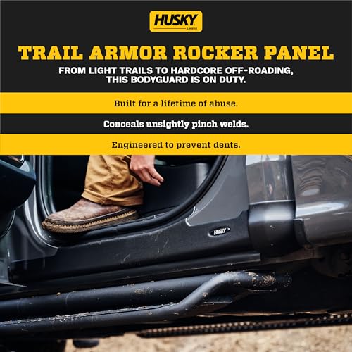 Husky Liners Trail Armor Rocker Panel | Fits 2014-2019 Chevrolet Silverado & GMC Sierra 1500 (2019 Limited); 2015-2019 Silverado, GMC Sierra 2500/3500, Double Cab | 4-pc Black - 2874089